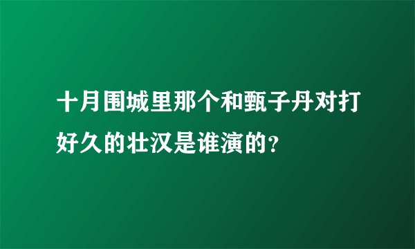 十月围城里那个和甄子丹对打好久的壮汉是谁演的？