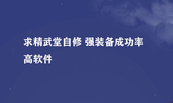求精武堂自修 强装备成功率高软件