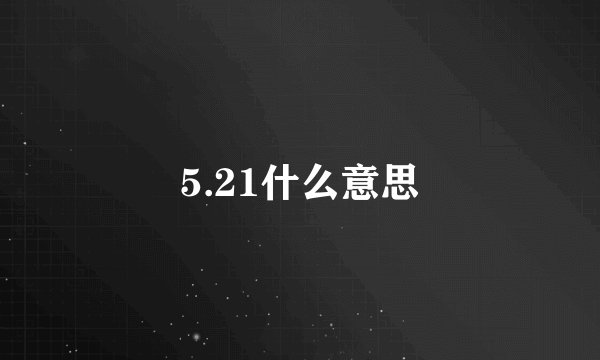 5.21什么意思