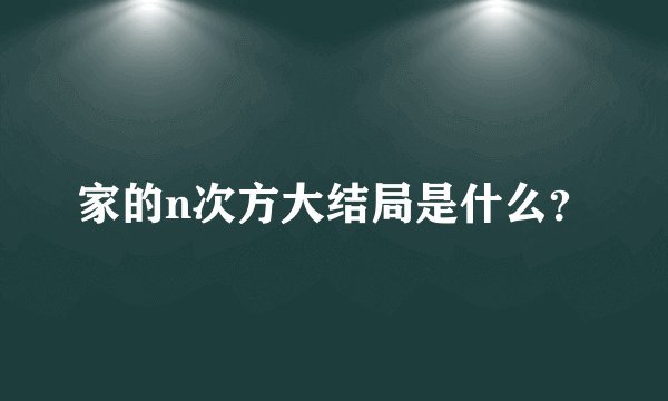 家的n次方大结局是什么？