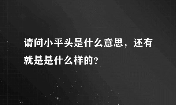 请问小平头是什么意思，还有就是是什么样的？