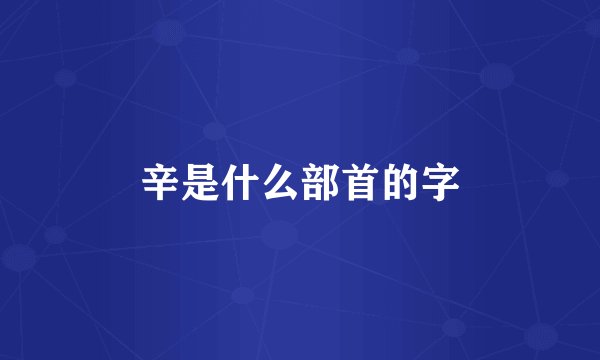 辛是什么部首的字