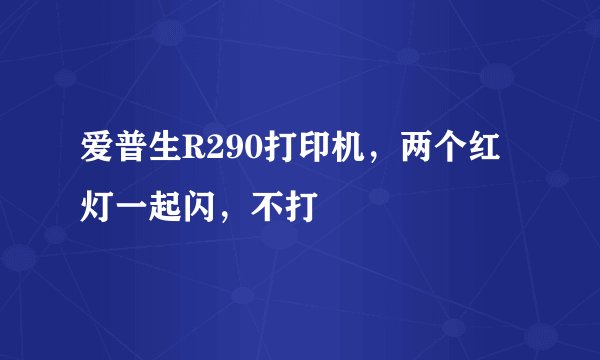 爱普生R290打印机，两个红灯一起闪，不打