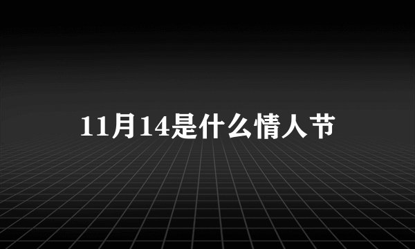 11月14是什么情人节