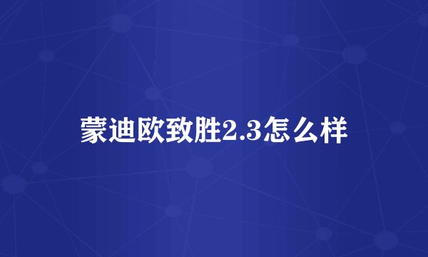 蒙迪欧致胜2.3怎么样