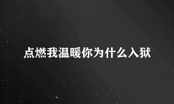 点燃我温暖你为什么入狱