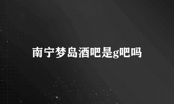 南宁梦岛酒吧是g吧吗
