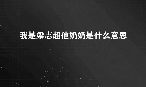 我是梁志超他奶奶是什么意思