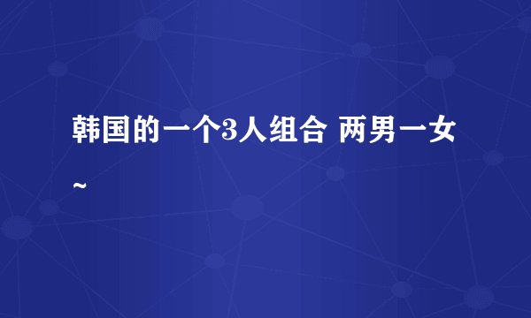 韩国的一个3人组合 两男一女~
