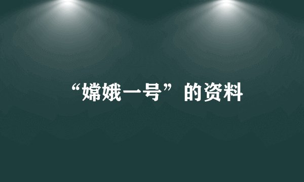 “嫦娥一号”的资料
