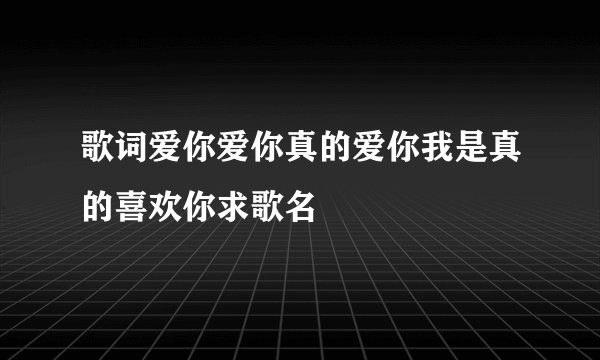 歌词爱你爱你真的爱你我是真的喜欢你求歌名