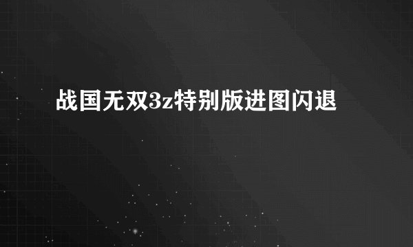 战国无双3z特别版进图闪退
