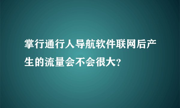 掌行通行人导航软件联网后产生的流量会不会很大？