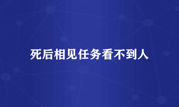 死后相见任务看不到人