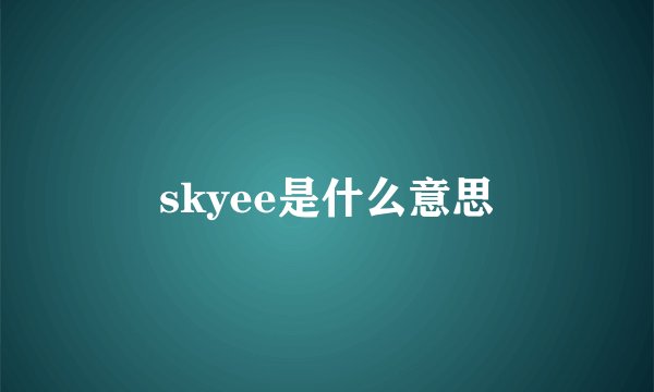 skyee是什么意思