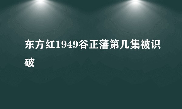 东方红1949谷正藩第几集被识破