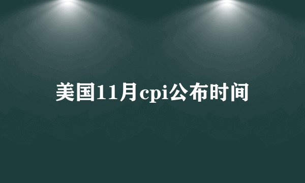 美国11月cpi公布时间
