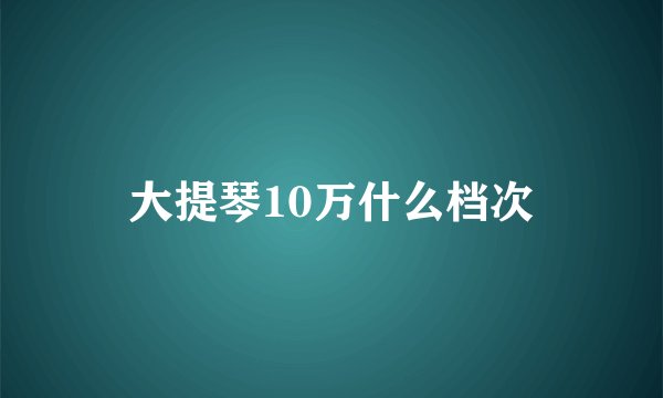 大提琴10万什么档次
