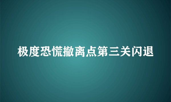 极度恐慌撤离点第三关闪退