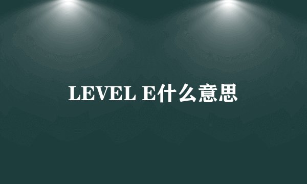 LEVEL E什么意思