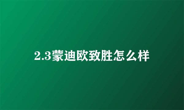 2.3蒙迪欧致胜怎么样