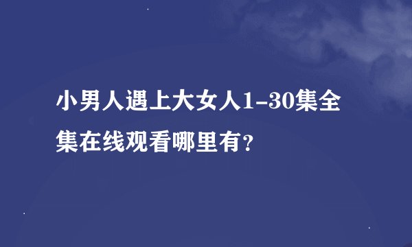 小男人遇上大女人1-30集全集在线观看哪里有？