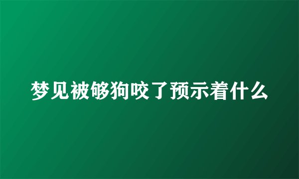 梦见被够狗咬了预示着什么