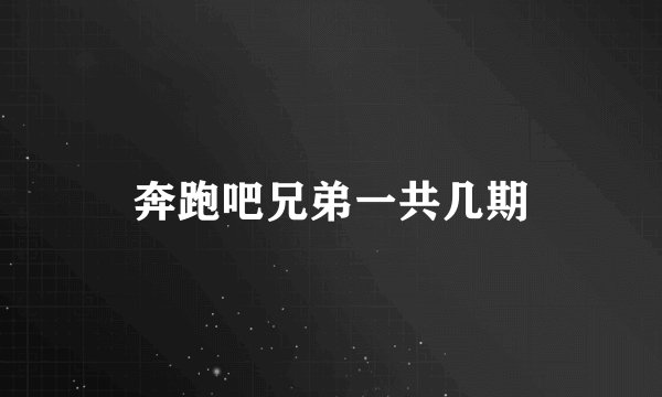 奔跑吧兄弟一共几期