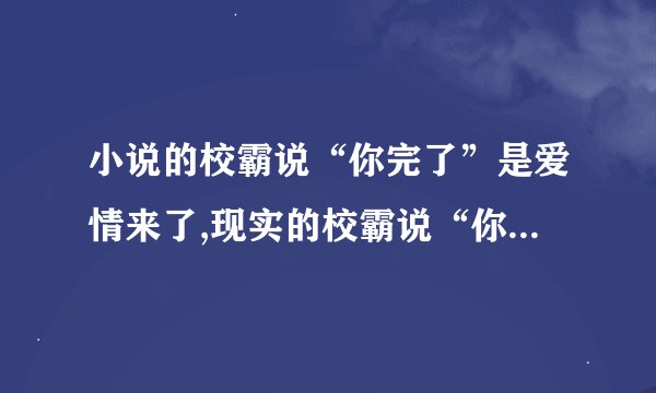 小说的校霸说“你完了”是爱情来了,现实的校霸说“你完了”那你是真完了.什么意思？