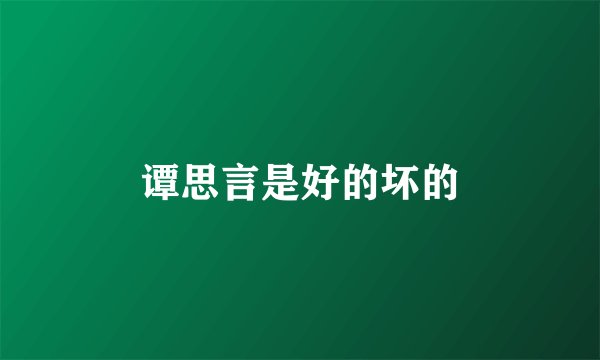 谭思言是好的坏的