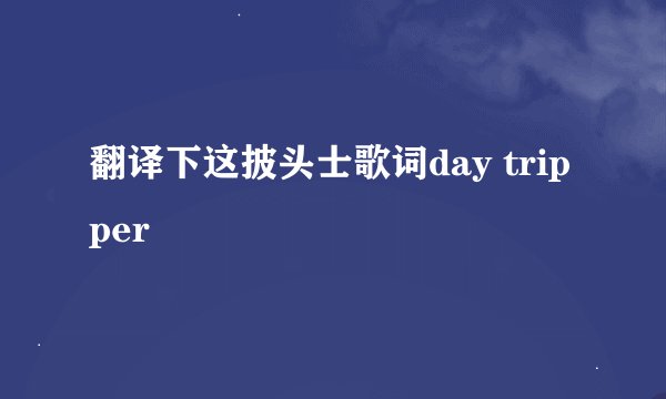 翻译下这披头士歌词day tripper