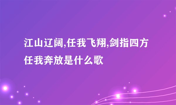 江山辽阔,任我飞翔,剑指四方任我奔放是什么歌