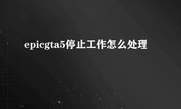 epicgta5停止工作怎么处理