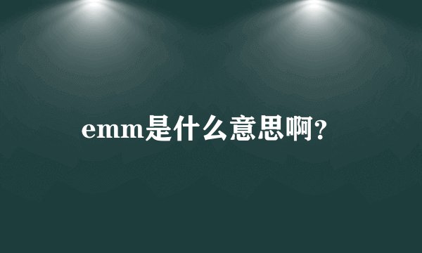 emm是什么意思啊？