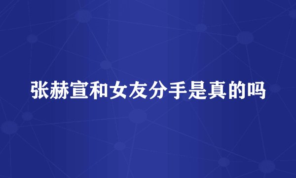 张赫宣和女友分手是真的吗