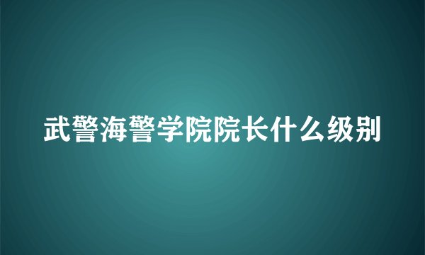 武警海警学院院长什么级别