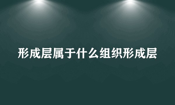 形成层属于什么组织形成层