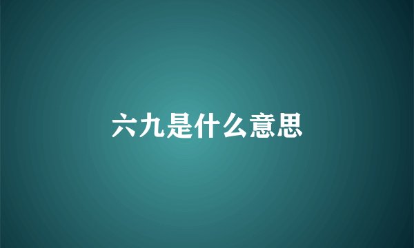 六九是什么意思