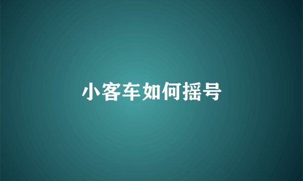 小客车如何摇号