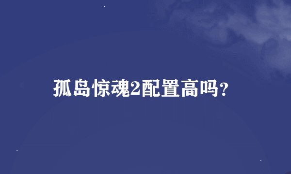 孤岛惊魂2配置高吗？