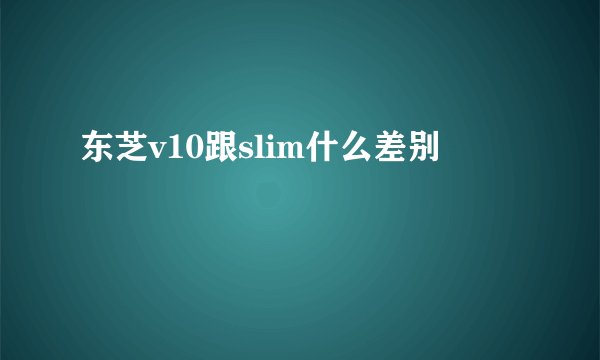 东芝v10跟slim什么差别
