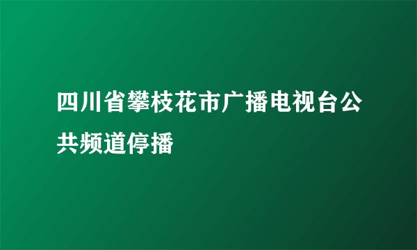 四川省攀枝花市广播电视台公共频道停播