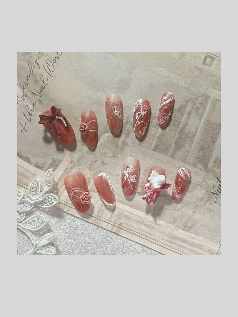 哥特风堕落天使美甲教程