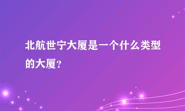 北航世宁大厦是一个什么类型的大厦？