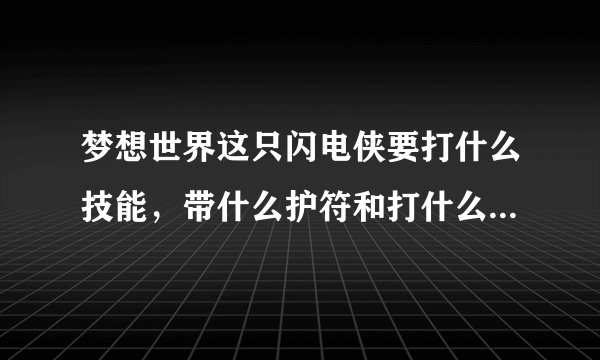 梦想世界这只闪电侠要打什么技能，带什么护符和打什么技能，还有怎么加点？