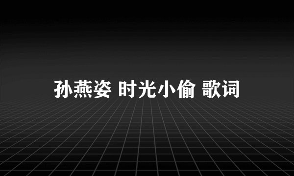 孙燕姿 时光小偷 歌词