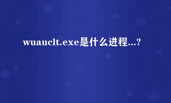 wuauclt.exe是什么进程...?