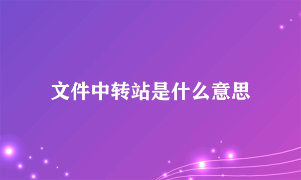 文件中转站是什么意思