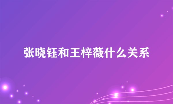 张晓钰和王梓薇什么关系