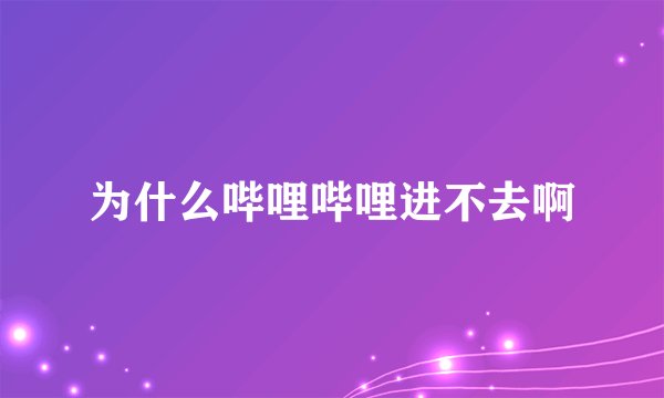为什么哔哩哔哩进不去啊